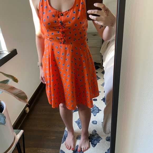 vintage blueberry orange dress! 🧡💙 - Picture 4 of 6